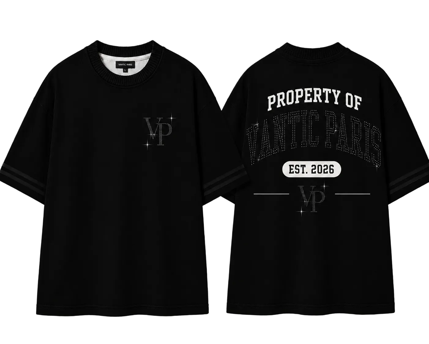 “Property Of” Oversized Tee – Black