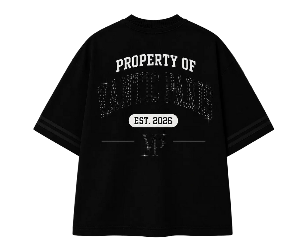 “Property Of” Oversized Tee – Black